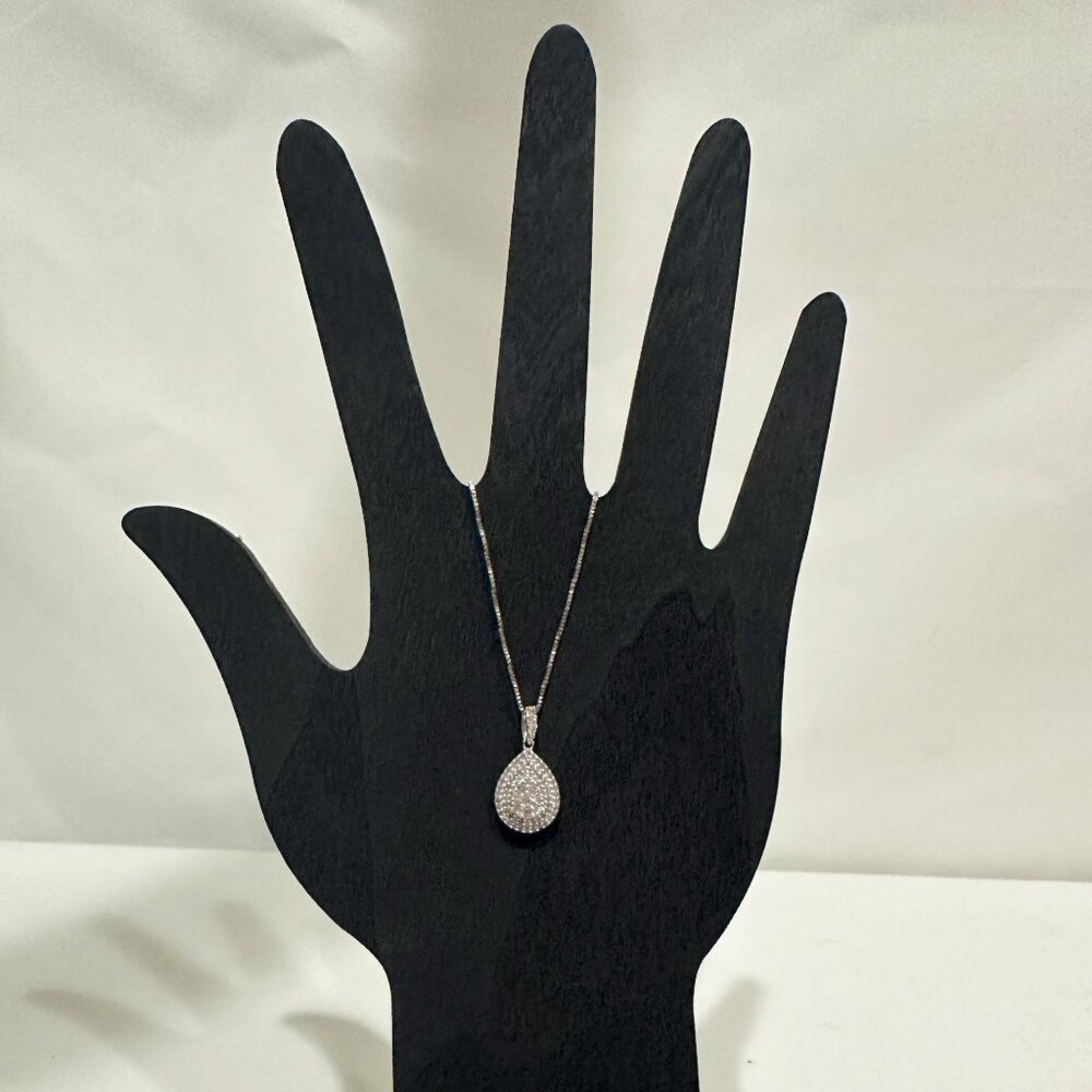 Stunning Pear Cut 1/2 Ct Diamond Necklace - Natural Diamonds in Sterling Silver - Picture 8 of 10